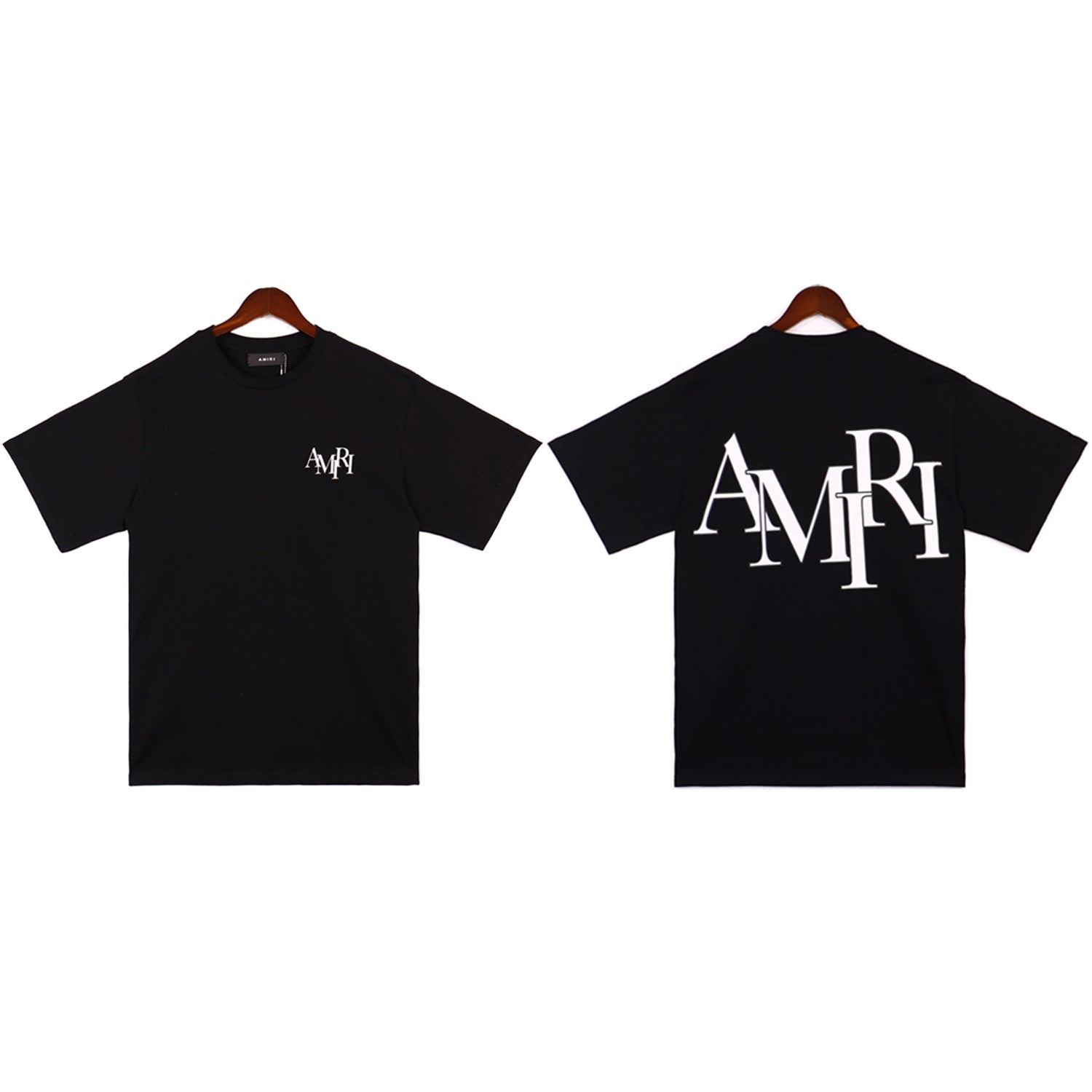 AM 'Staggered Logo Black' Tee