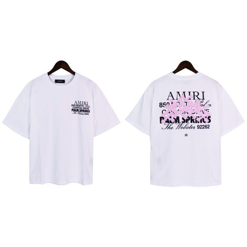 AM X 'Stacked Bones' White/Pink Tee