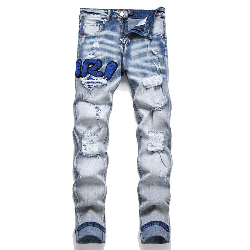 'Blue lettered Denim' Jeans