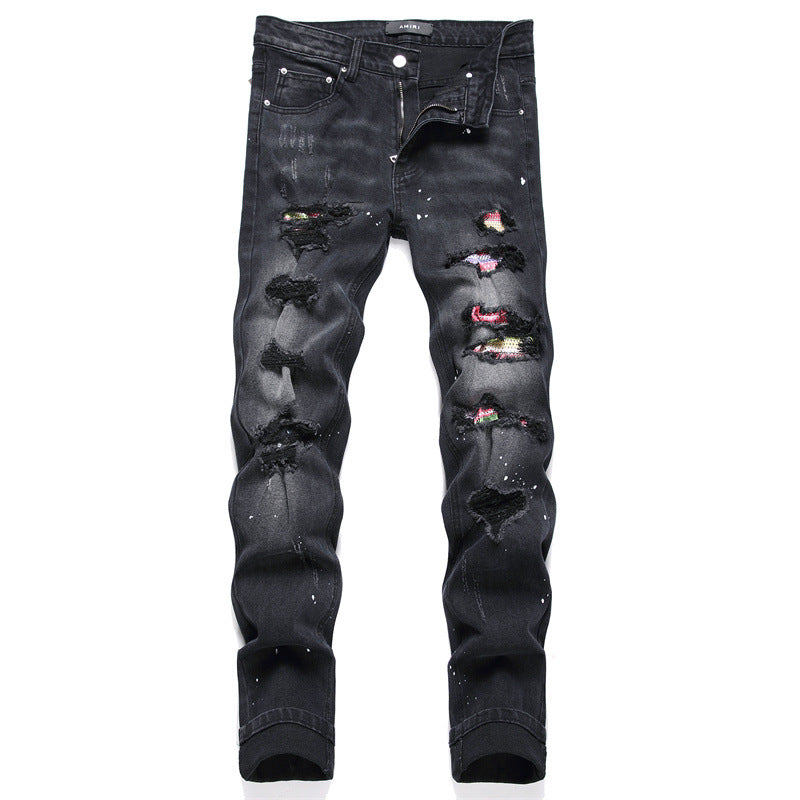 'Ripped Black Splattered' Jeans