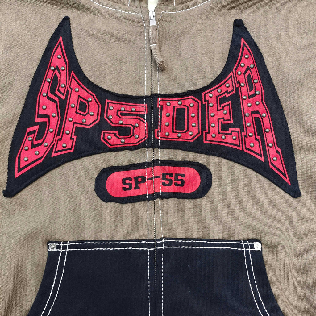 Sp5der T&F Zip Hoodie 'Brown'