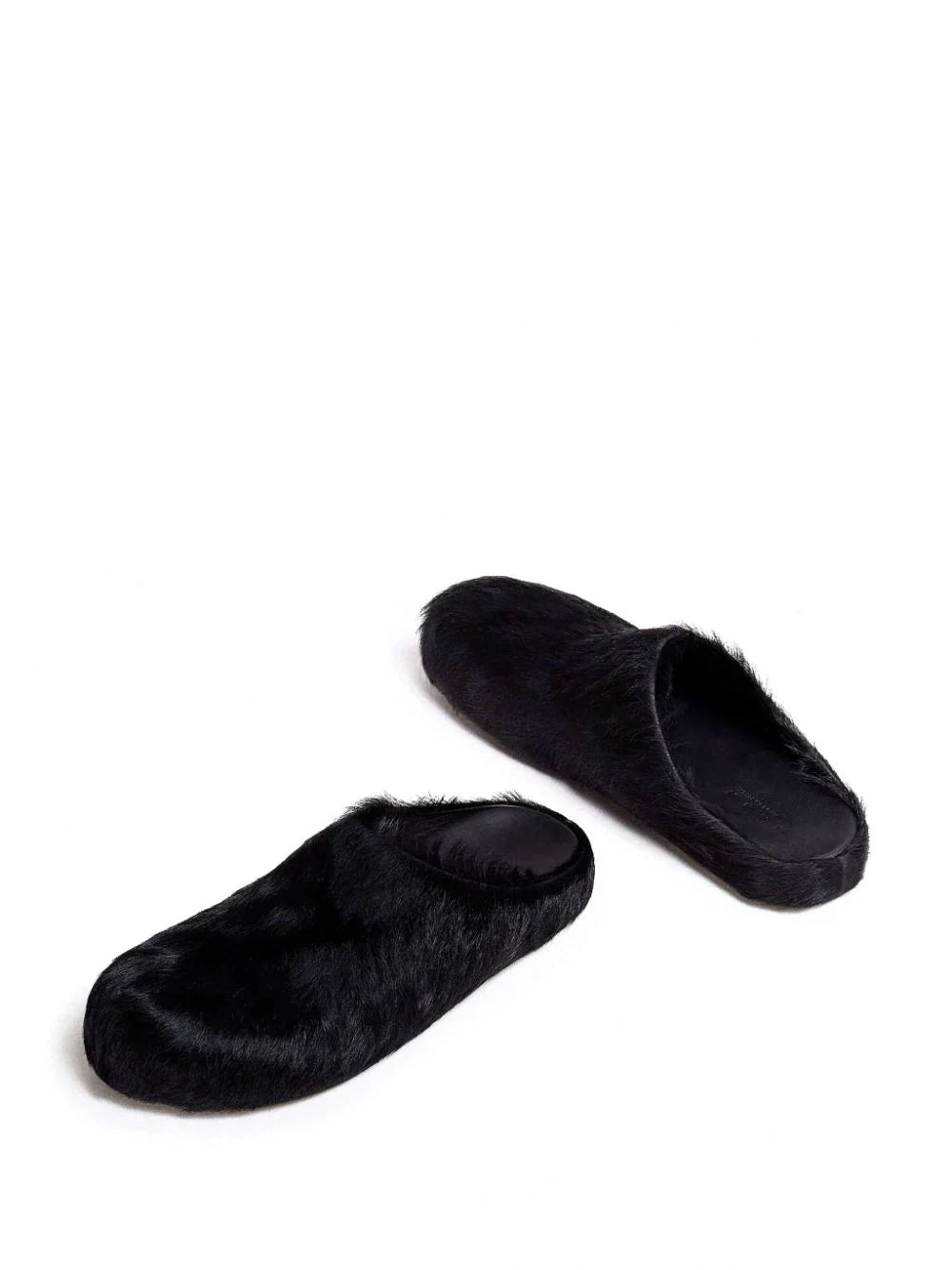 Black Fussbett calf-hair slippers