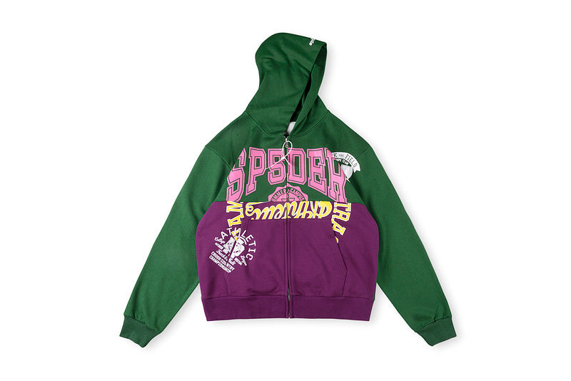 Sp5der Campers Field Zip Up Hoodie Green