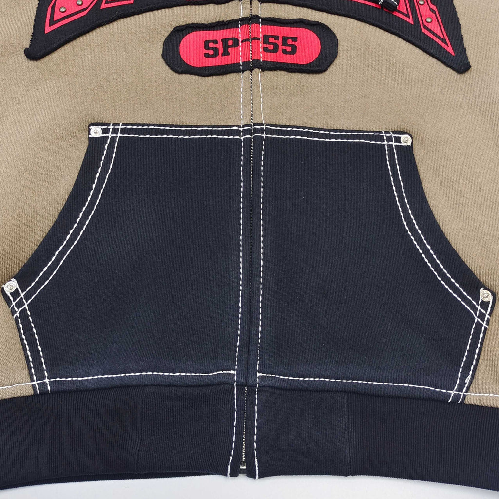 Sp5der T&F Zip Hoodie 'Brown'