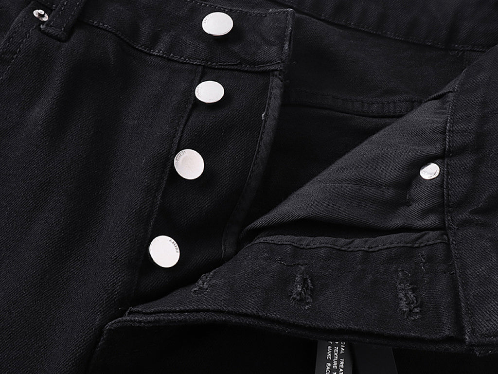 Amiri rhinestone-embellished black jeans