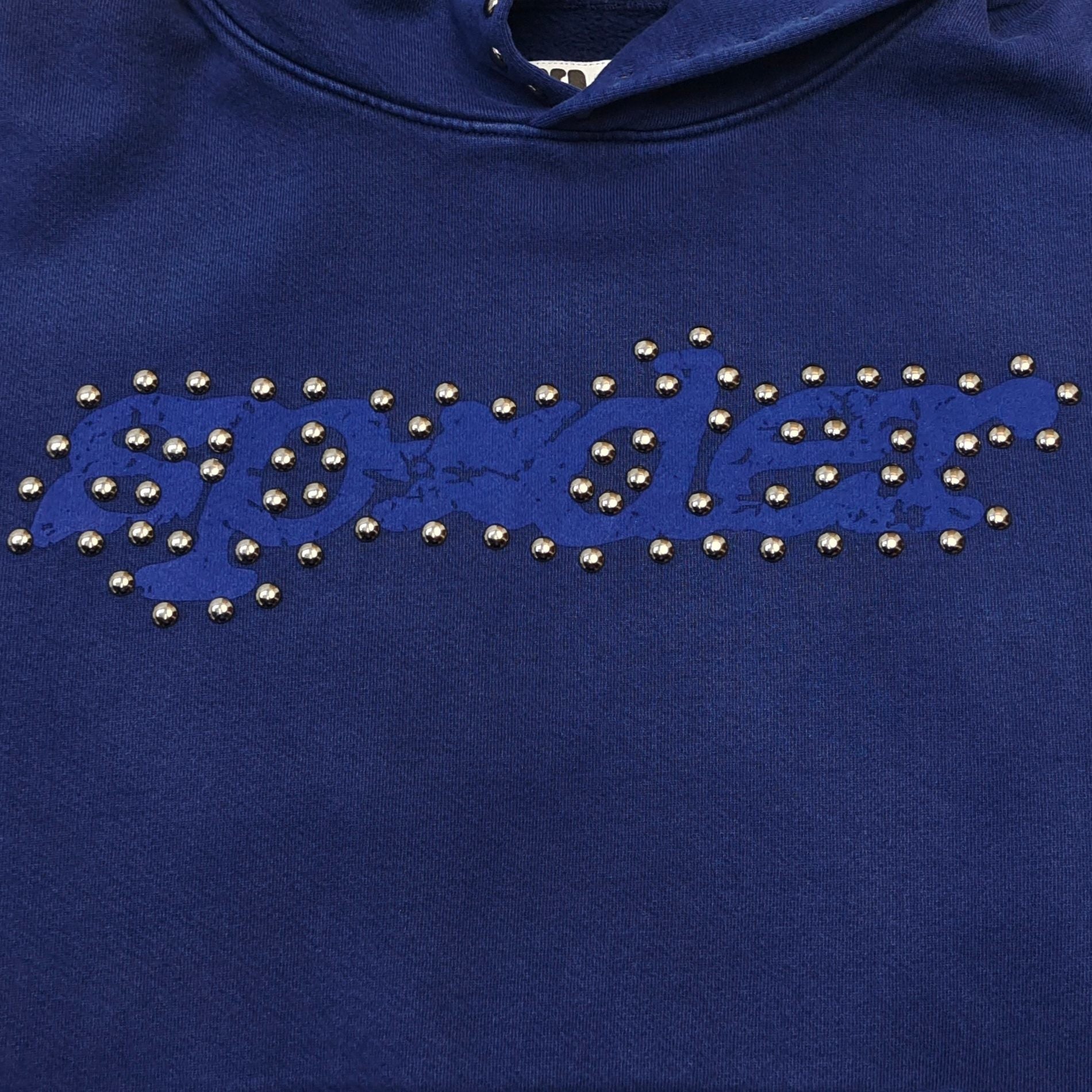 Sp5der Punk V3 Studded Hoodie  Blue