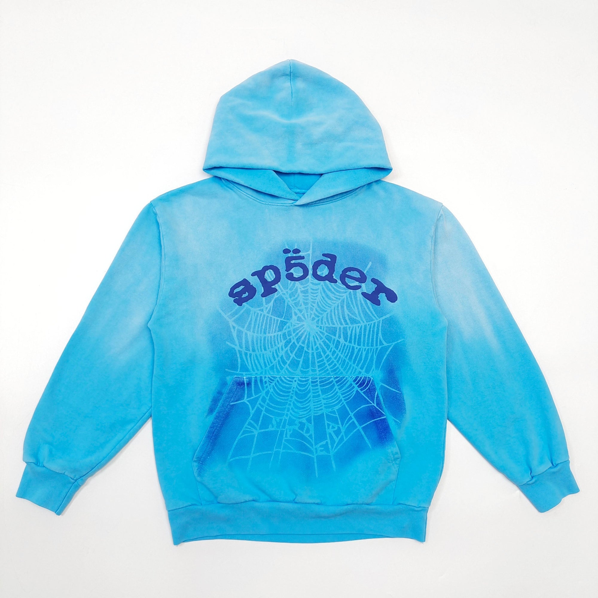 Sp5der OG Web V2 Spray Hoodie 'Light Blue'