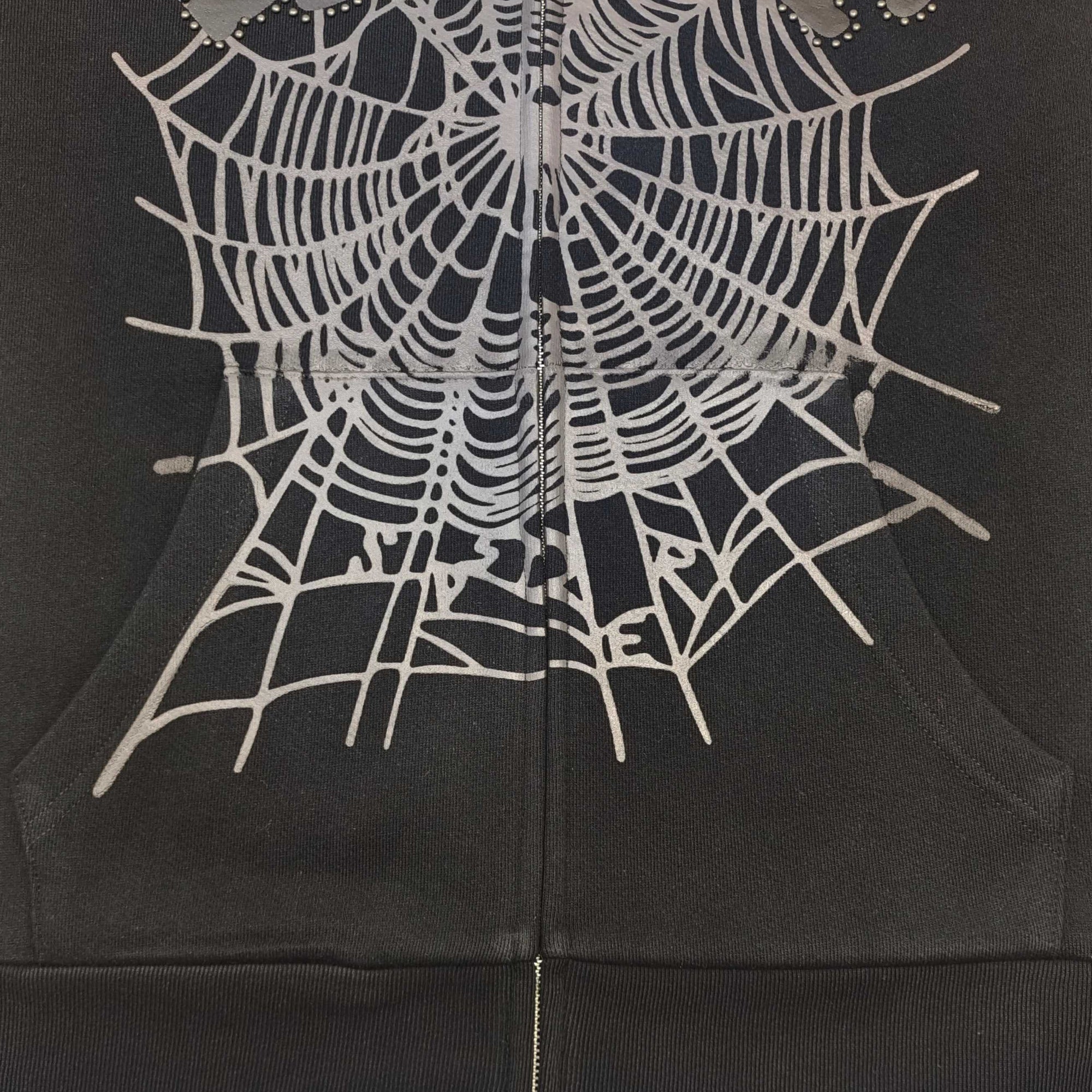 Sp5der Punk V3 Studded Hoodie Black