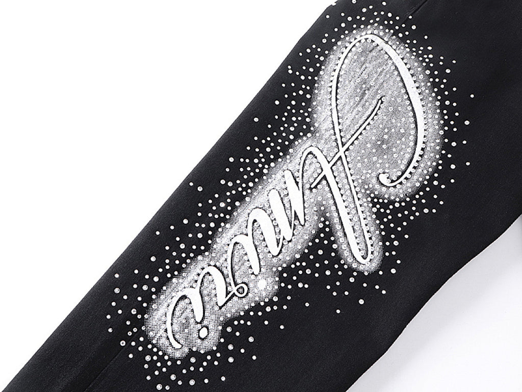 Amiri rhinestone-embellished black jeans