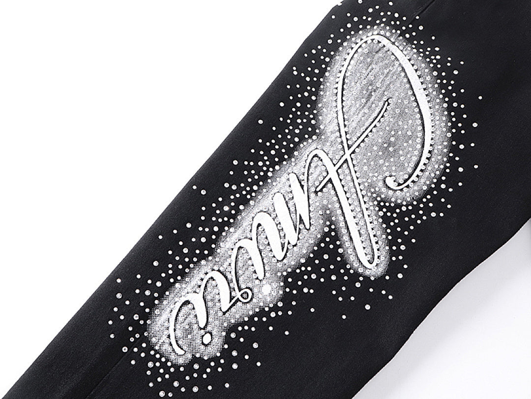 Amiri rhinestone-embellished black jeans