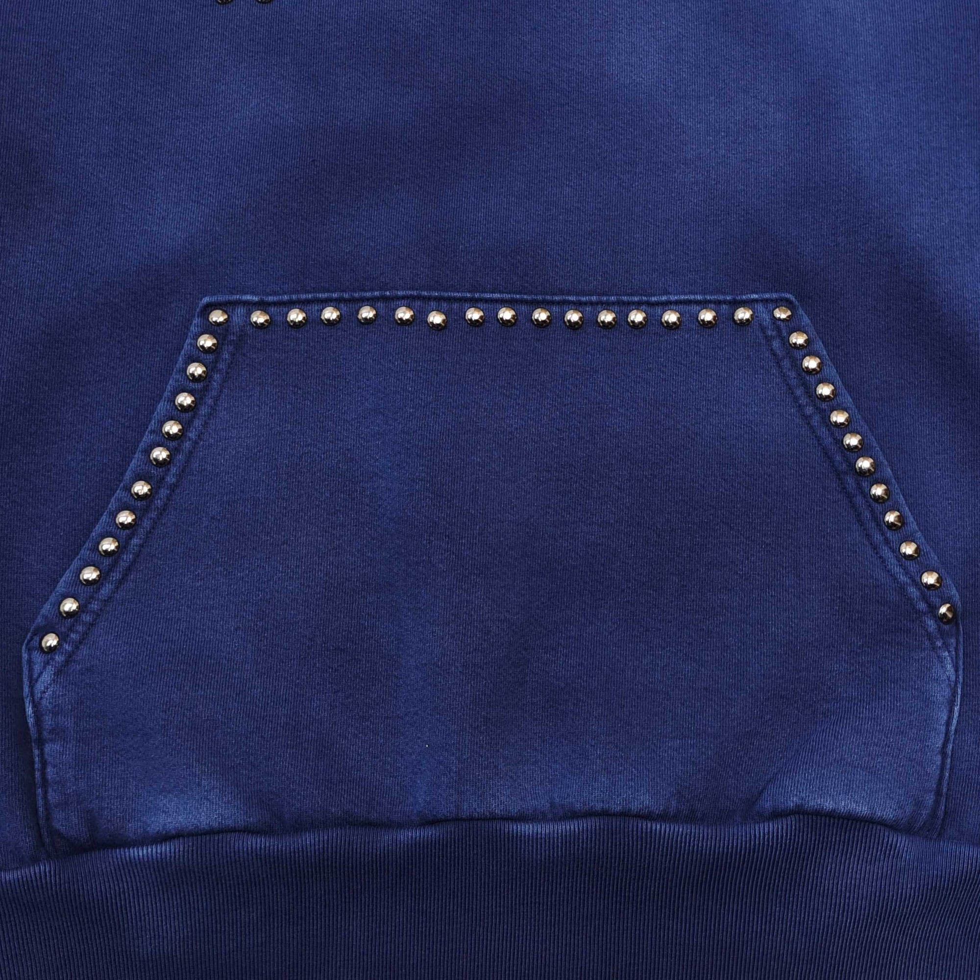 Sp5der Punk V3 Studded Hoodie  Blue