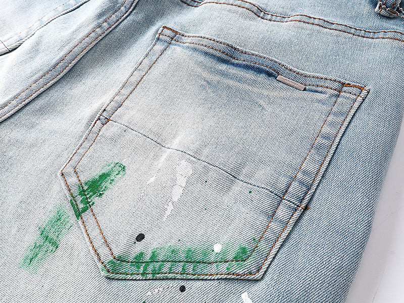 Amiri Staggered Logo Painted Jeans