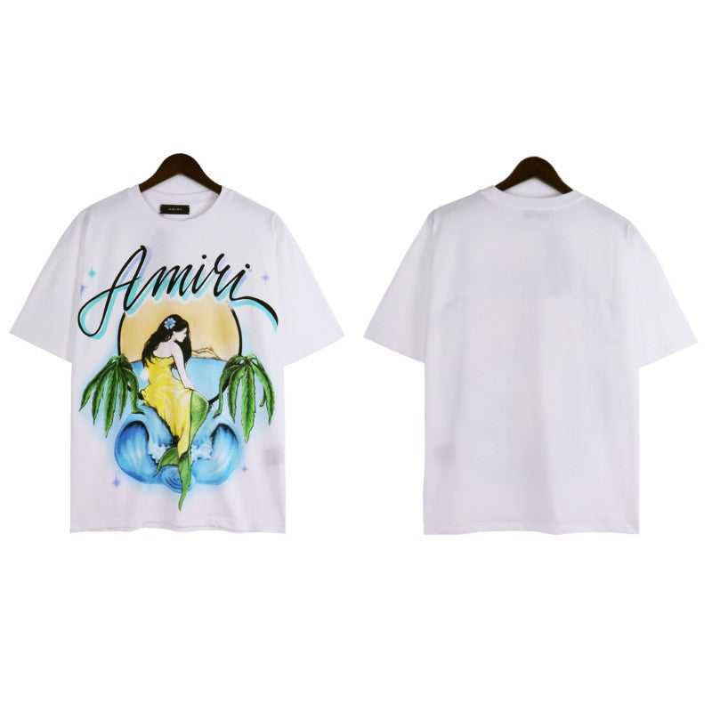 AM 'Tropical Painted' White Tee