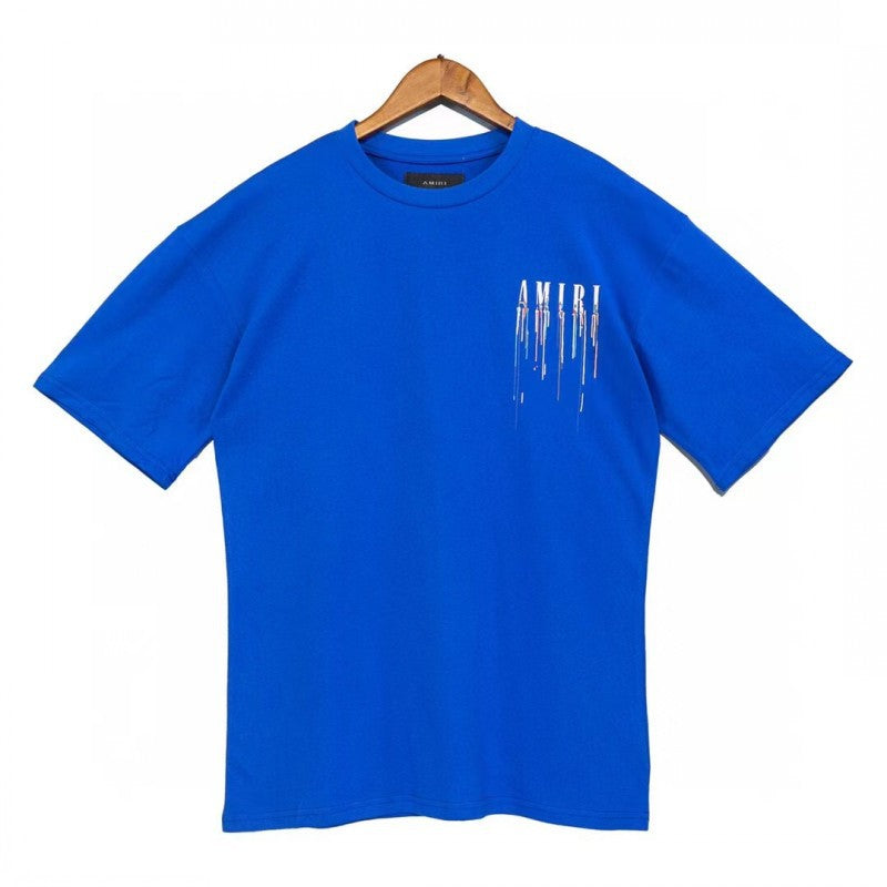 AM 'Dripping Logo' Blue Tee