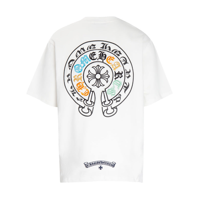 CH 'Multicolored Letters Double Horseshoe' WHITE