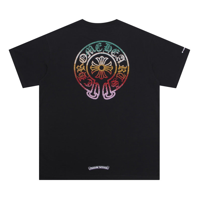 CH Multicolored 'Horseshoe' Flower BLACK Short sleeve Tee
