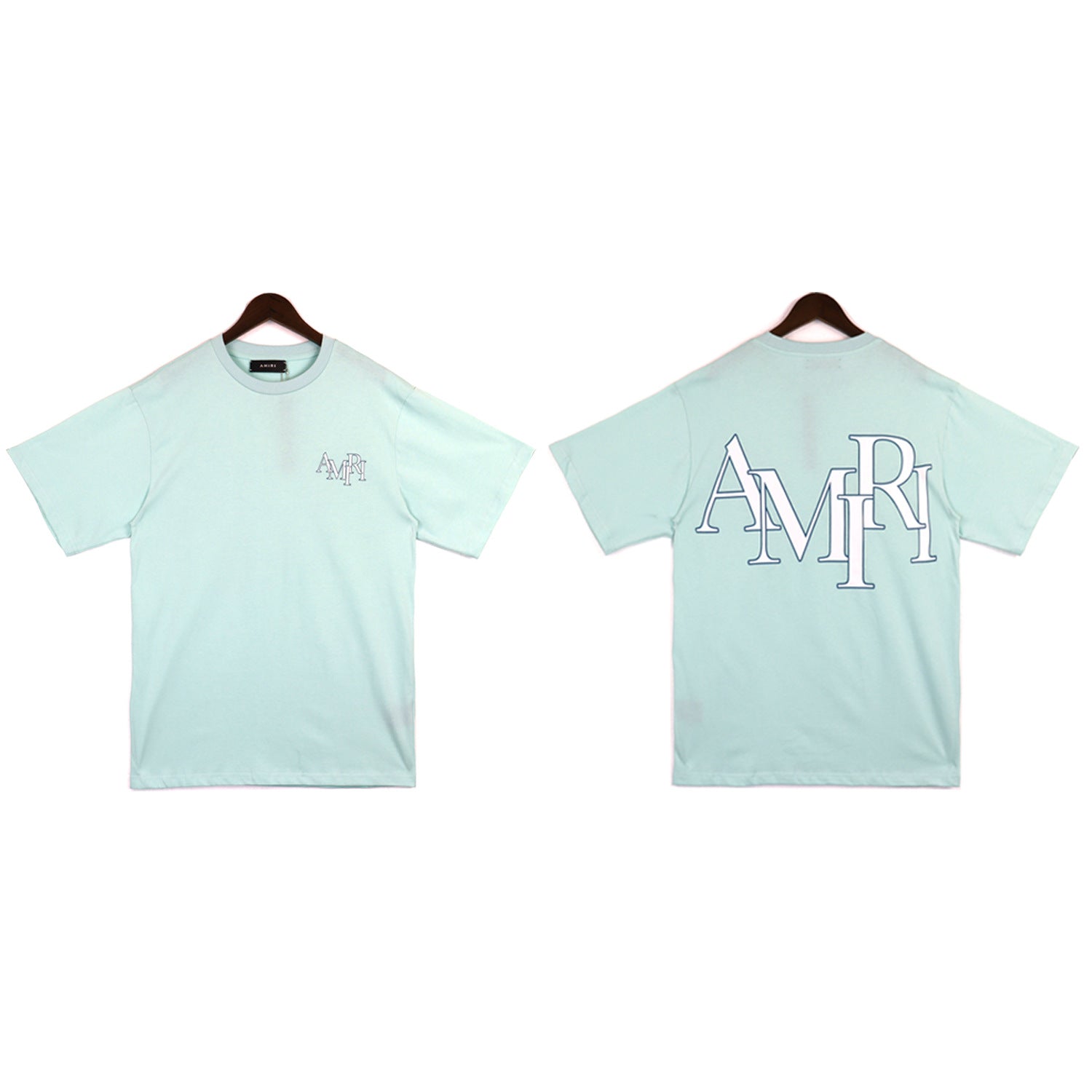 AM 'Staggered Logo Mint' Tee