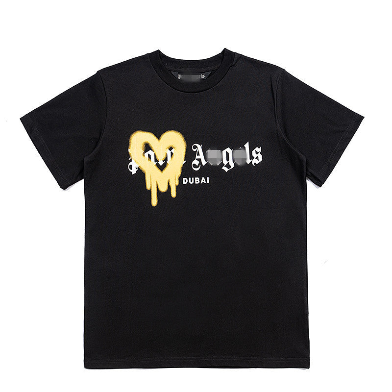 Black Paln Heart Yellow