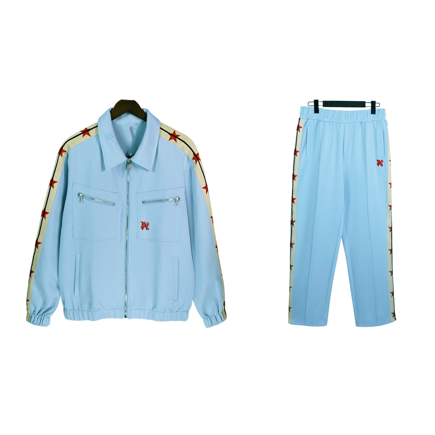 Paln Angles x H**s M*ney*ram star-print track jacket Light Blue