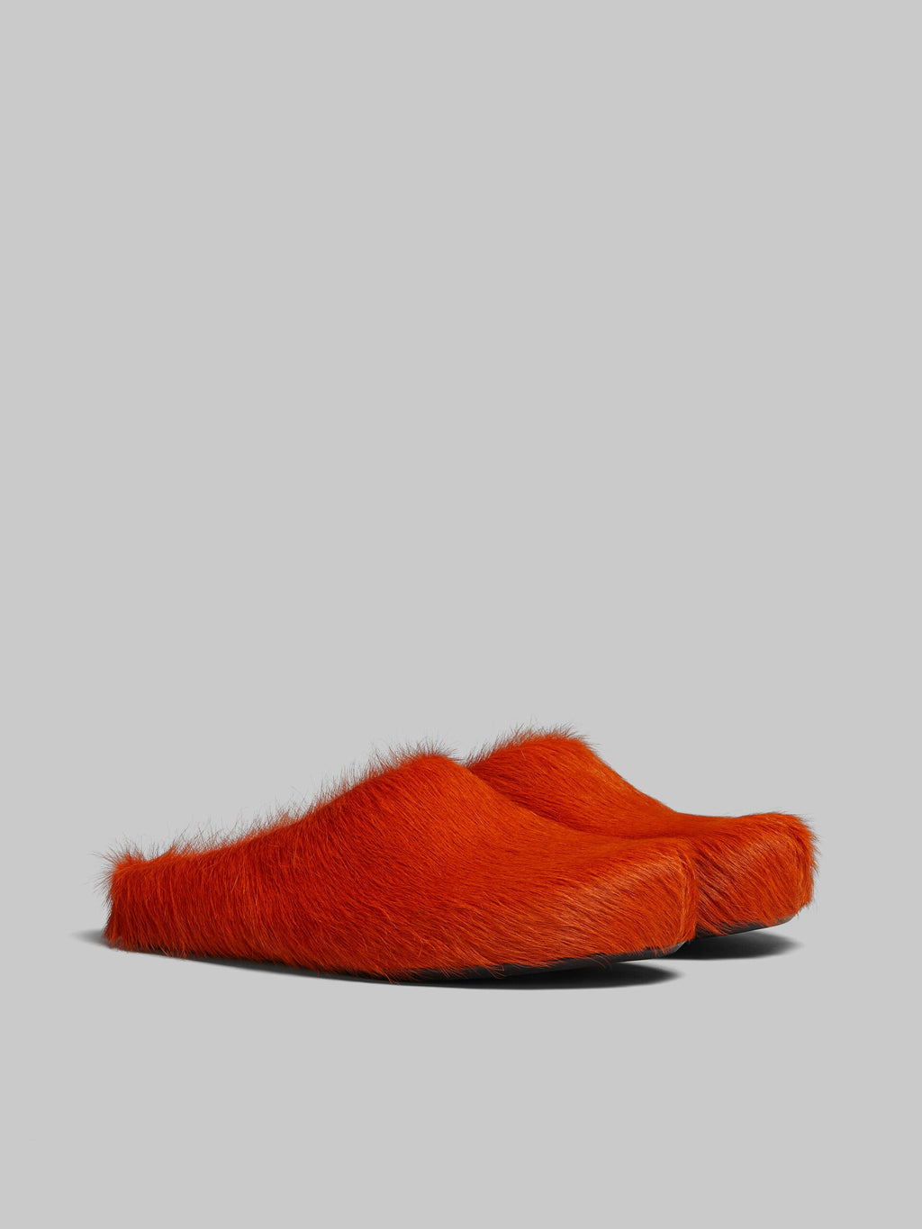 Brick Red Fussbett calf-hair slippers
