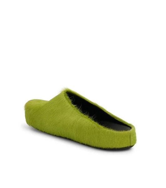 Green Fussbett calf-hair slippers