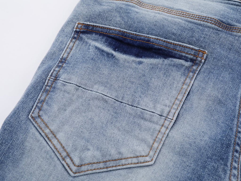 P117 Distressed Low Cuffed Jeans