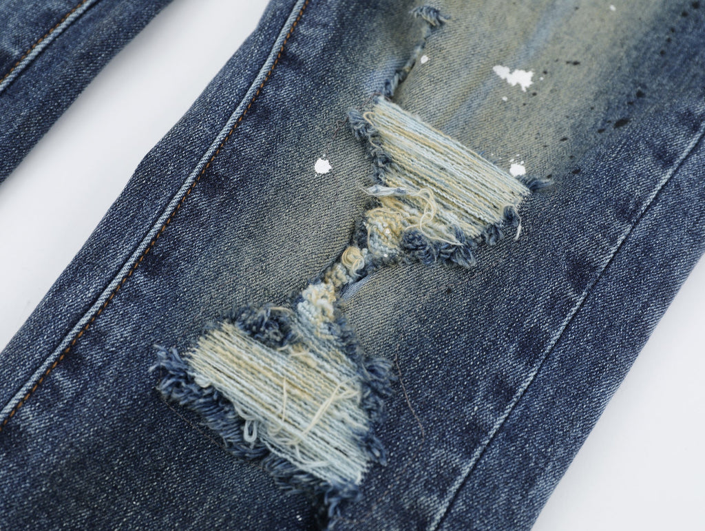 P503 Blue Painted Jeans