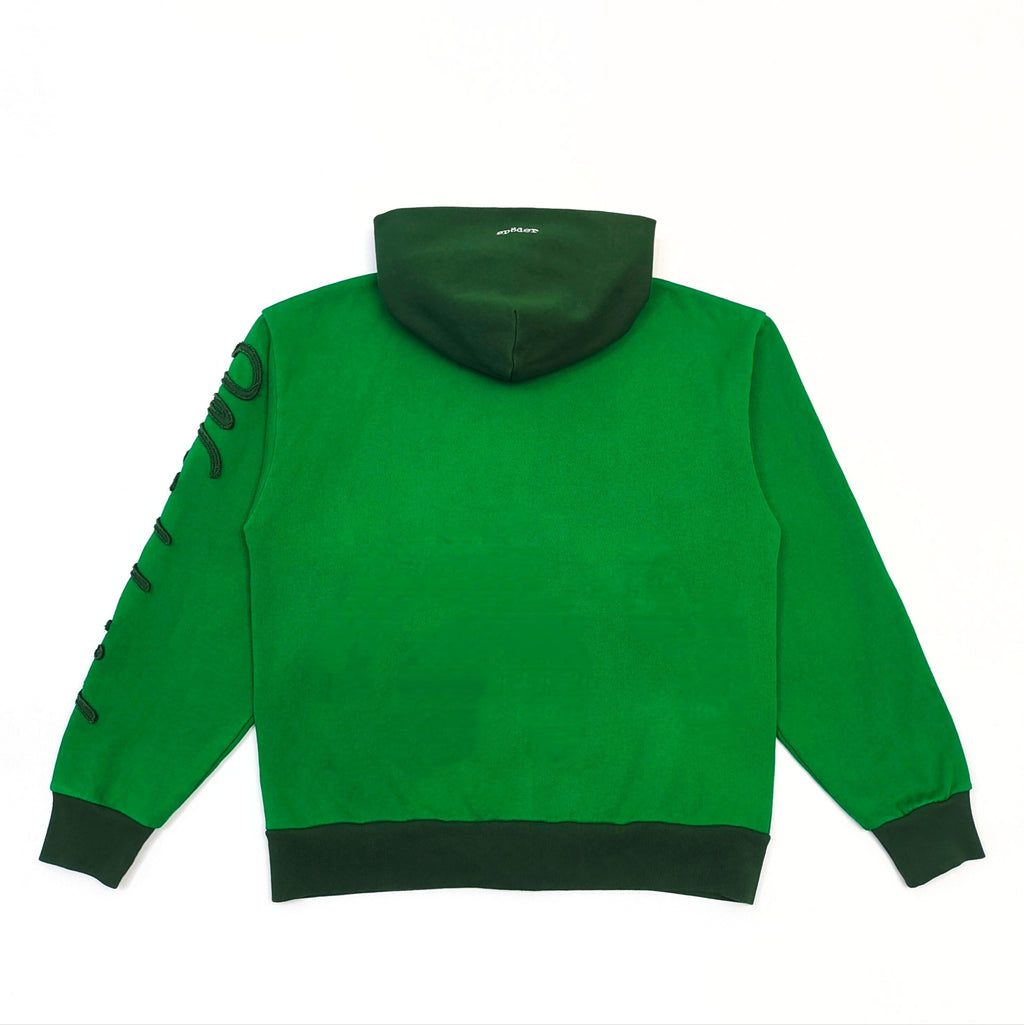 Sp5der Triple 5 Stitch Zip Up Hoodie Green