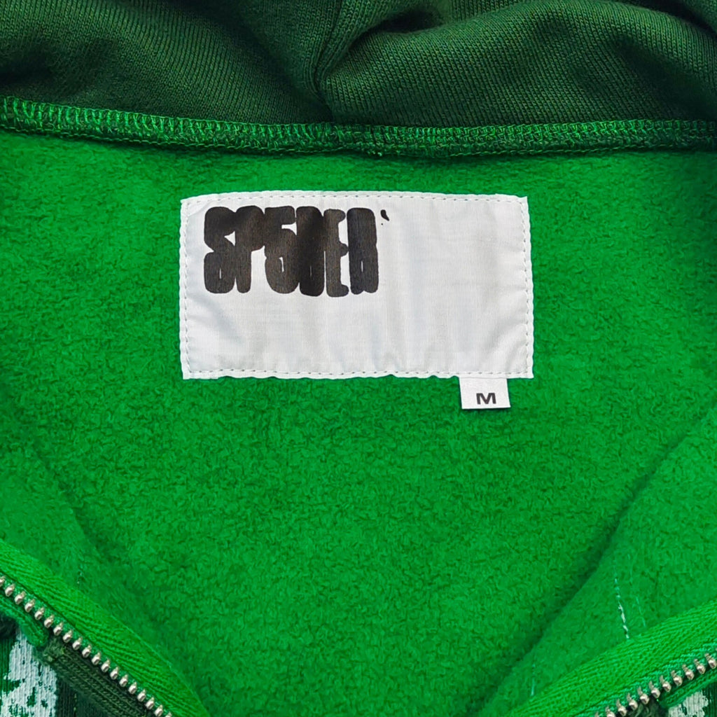 Sp5der Triple 5 Stitch Zip Up Hoodie Green
