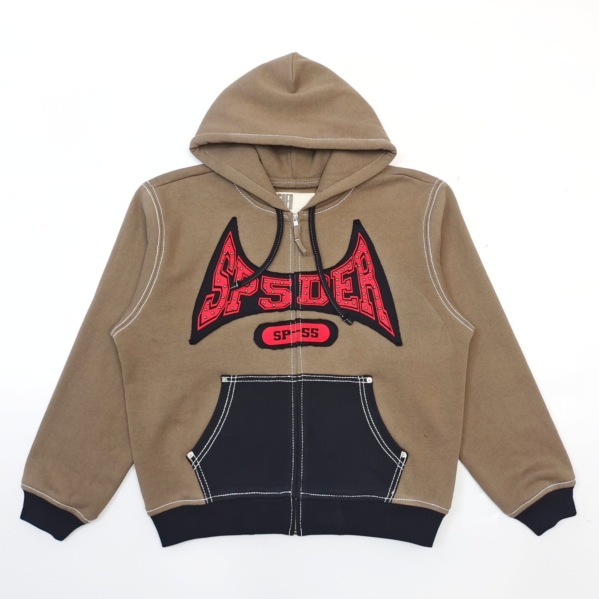 Sp5der T&F Zip Hoodie 'Brown'
